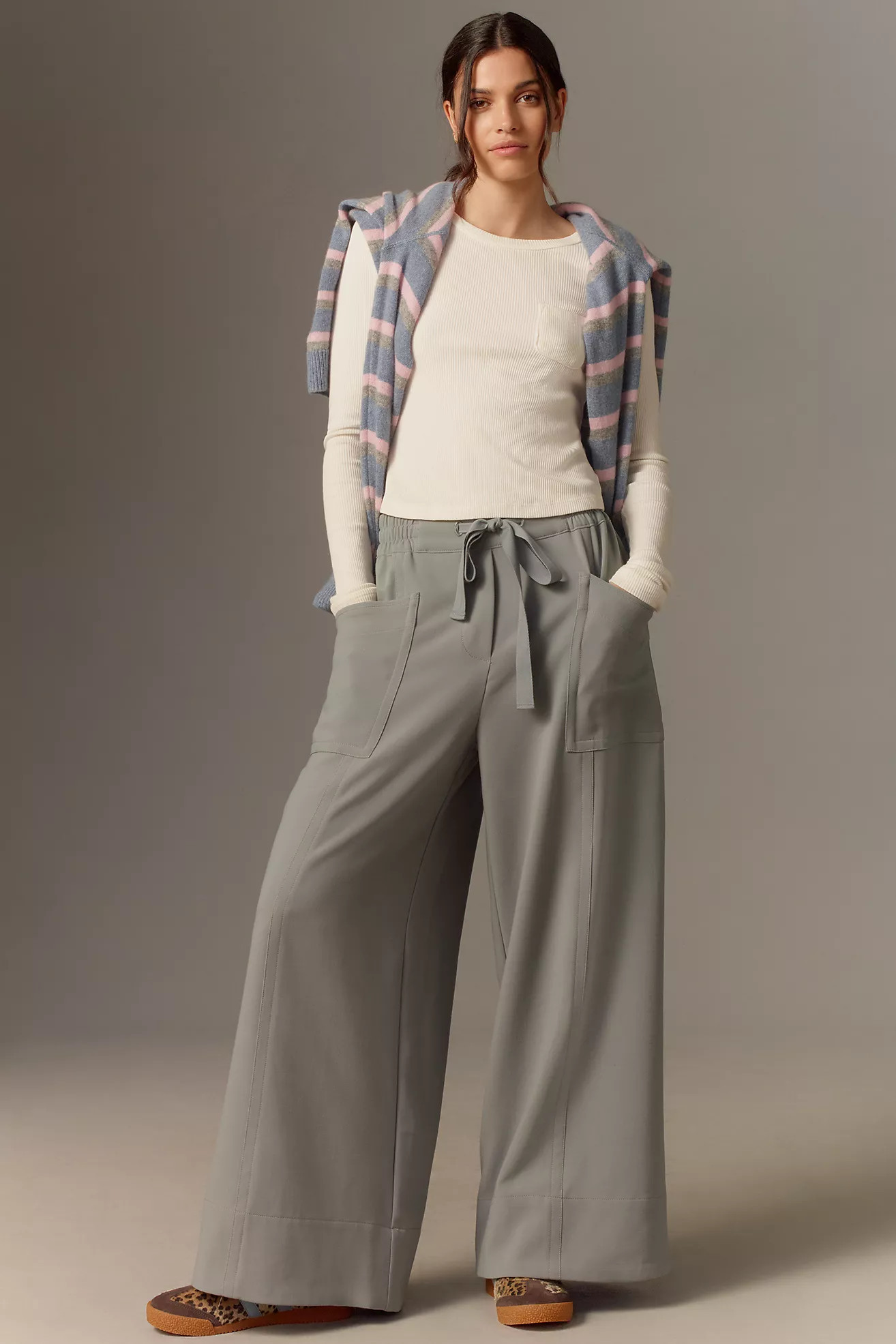 Maeve Tie-Waist Wide-Leg Pants | Anthropologie (US)