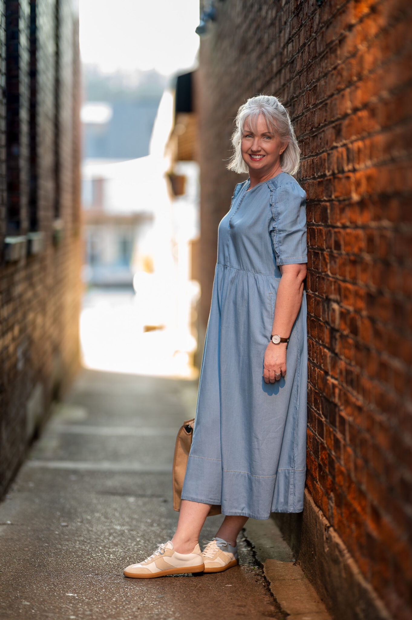 I shop ME+EM for classic styling with a modern vibe. @ME+EM #sponsored 
This UK brand has perfected “intelligent style,” ensuring their styles are flattering, 
functional and have a wear-forever appeal. I’m wearing a size US 8 in this dress, so I’d say go with your lower size. And I sized down (per instructions on the website) in these trending retro sneakers. I sized down in the extreme seam casual pants (but I’m wearing the larger size in the photos) and I’m wearing a 10 (my larger size) in the silk cotton shirt. ME+EM makes shopping easy because they take care of the duties and taxes, and returns are easy and free.