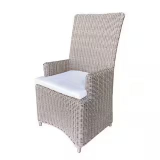 Padma's Plantation Outdoor Nico Kubu Grey Arm Dining Chair OL-NCO11-ECO - The Home Depot | The Home Depot