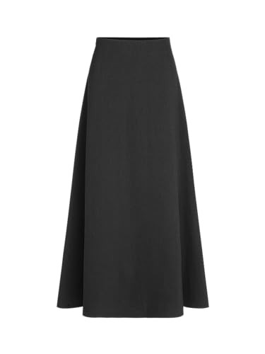 CIDER High Waist Solid Pleated Maxi Skirt: Black, S | Amazon (US)