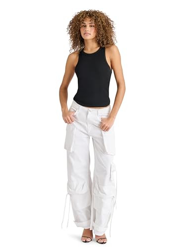 Steve Madden Apparel Duo Cargo Pant, White, X-Small | Amazon (US)