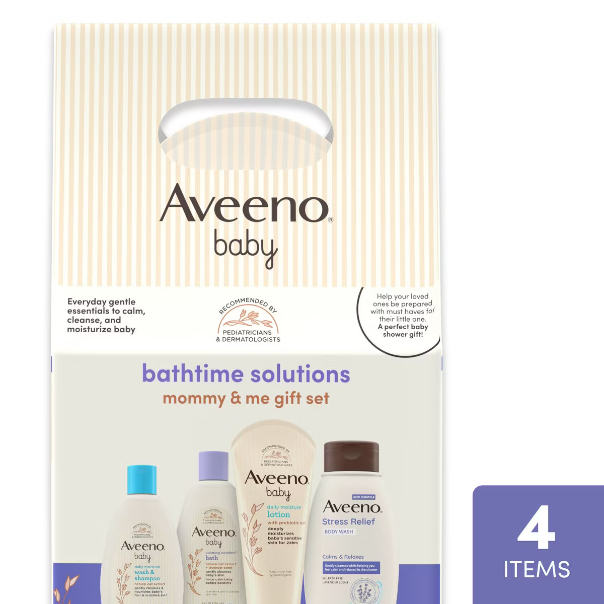 Aveeno Baby & Me Daily Bathtime Solutions Gift Set Includes Baby Wash, Shampoo,Calming Bath and M... | Target