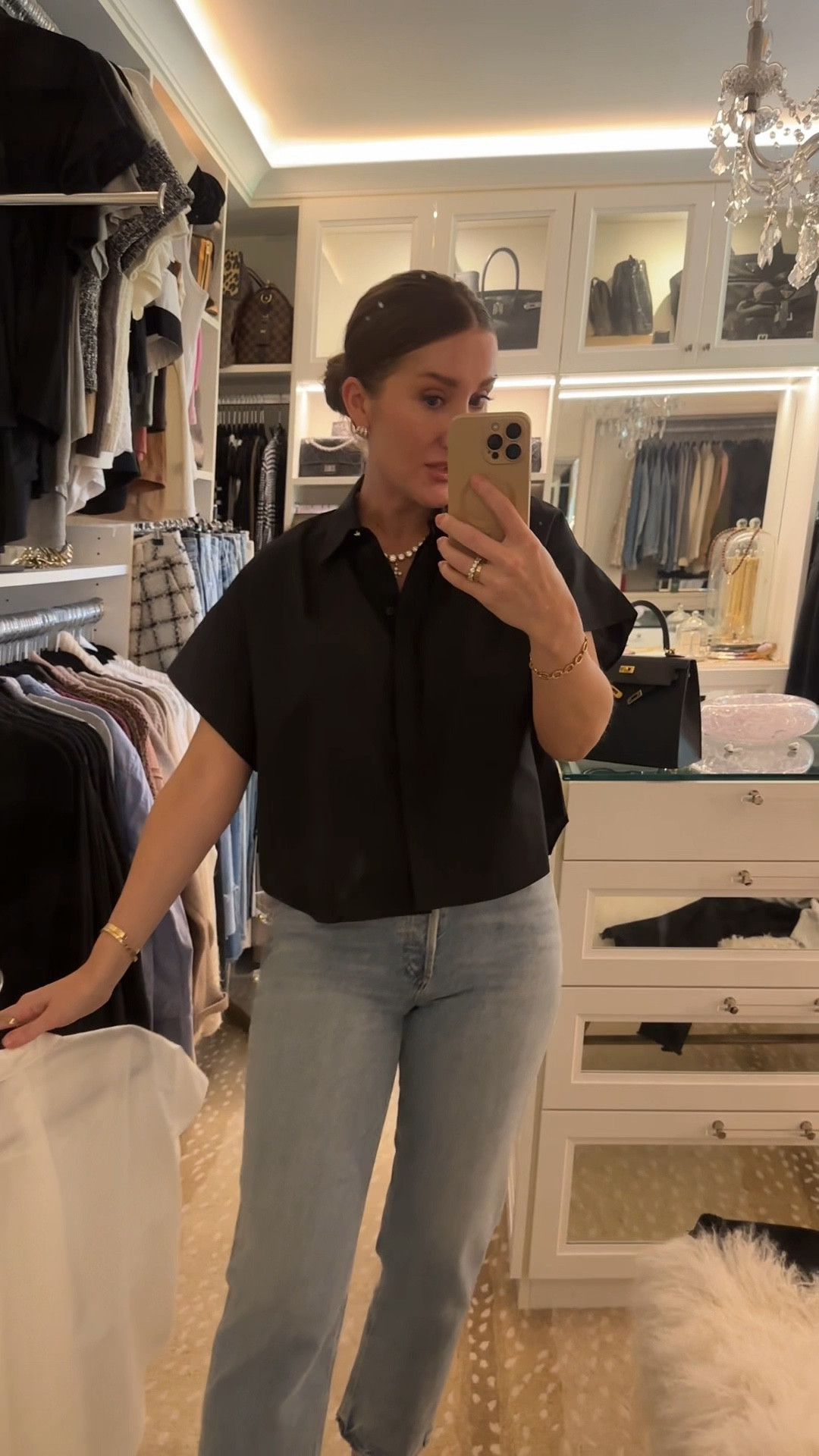 The perfect warm weather button down top 
Top (small) size down
Jeans tts 27 

#LTKootd