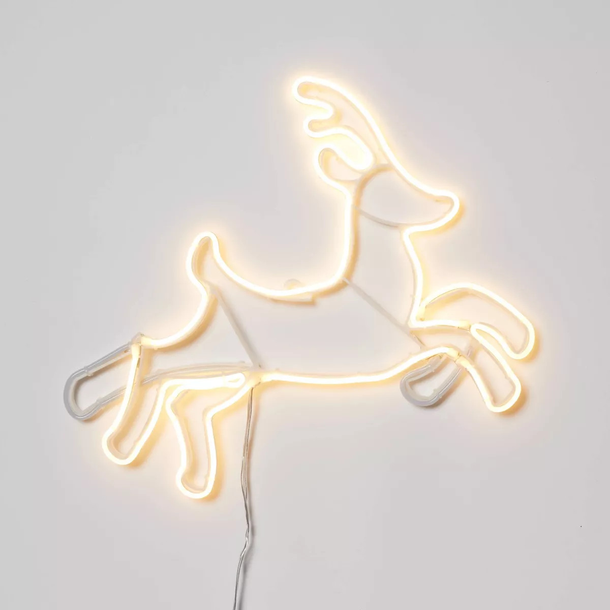 16" LED Neon Style Jumping Deer Christmas Novelty Silhouette Light White - Wondershop™ | Target