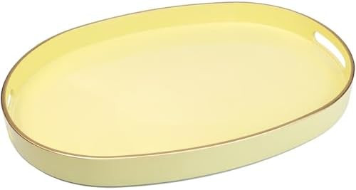 Spsyrine Yellow Plastic Serving Tray for Ottoman, Coffee Table, Oval Decorative Tray for Entertai... | Amazon (US)