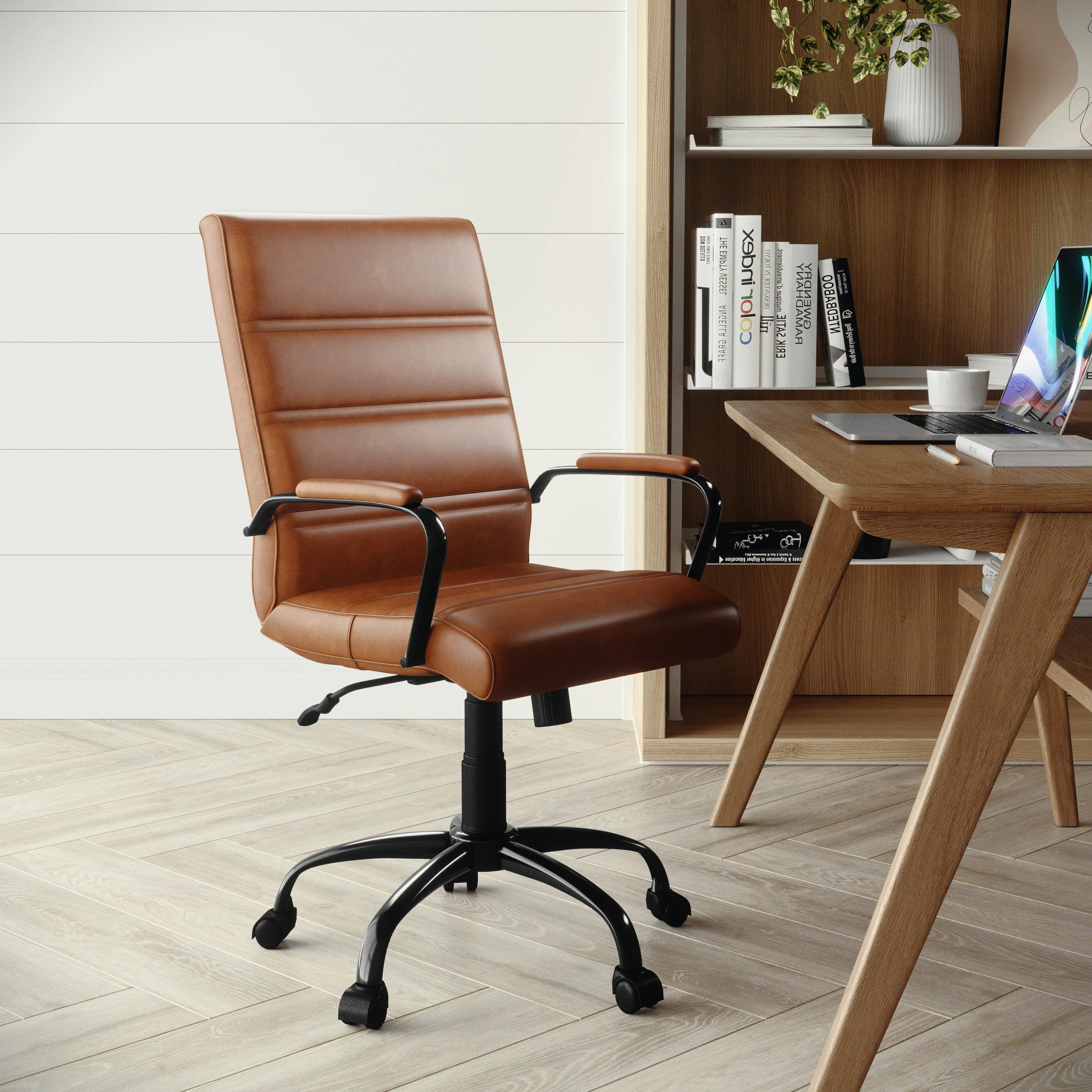 Whitney Ergonomic Upholstered Mid-Back Swivel Office Chair | Wayfair North America