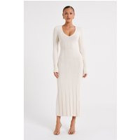 Ciara Ribbed Maxi Dress - Ivory | MESHKI US