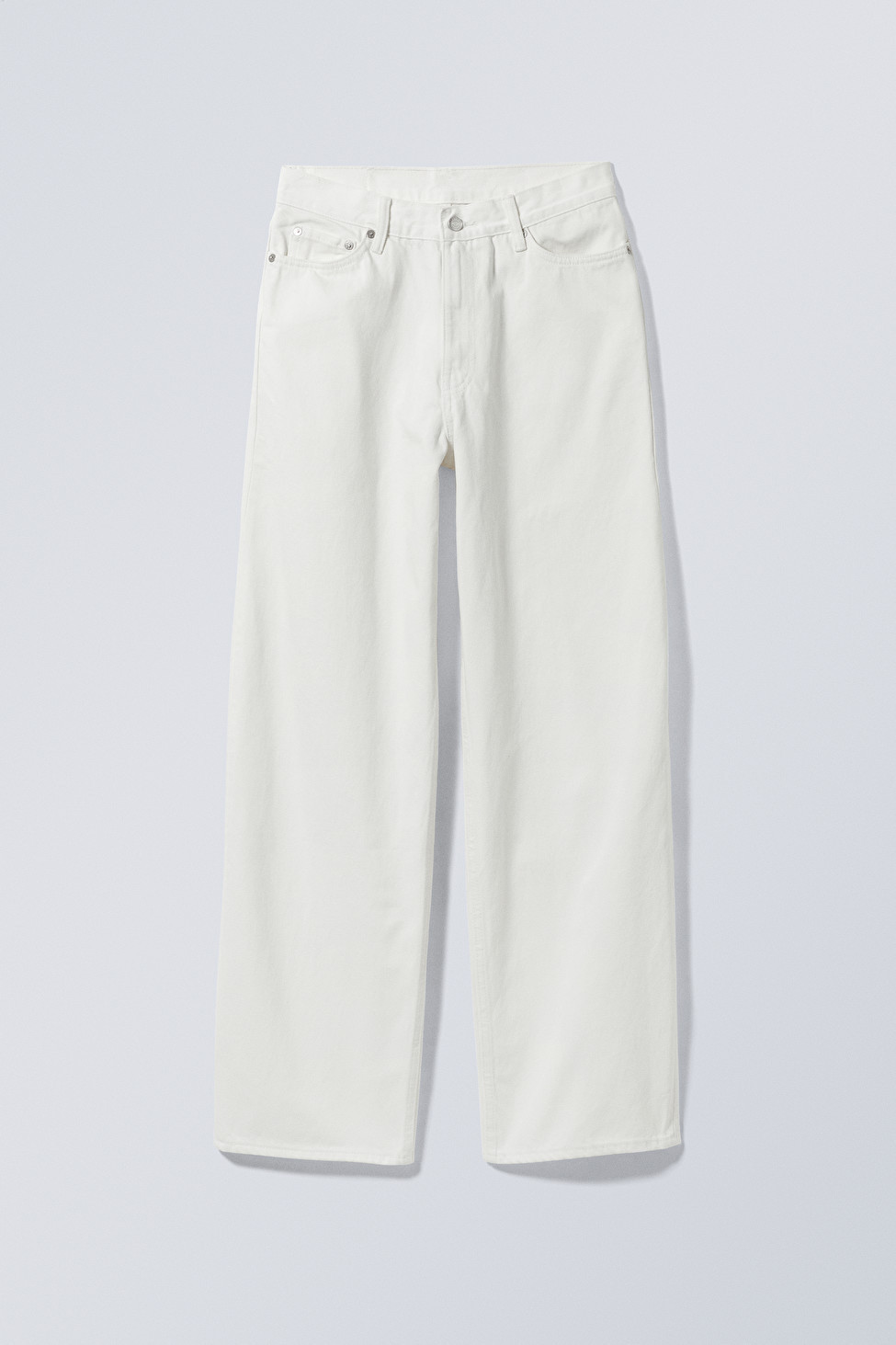 Rail Mid Loose Straight Jeans - White - Weekday AT | Weekday