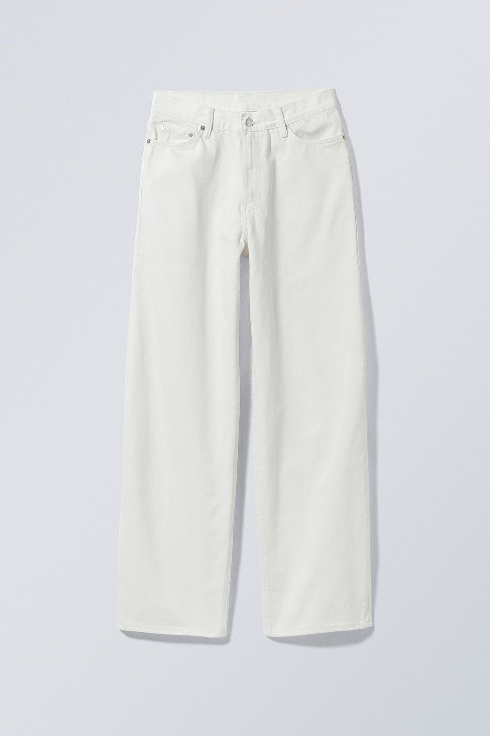 Rail Mid Loose Straight Jeans - White - Weekday AT | Weekday