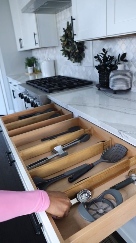 Kitchen drawer organization these bamboo dividers are perfect to customize the drawers, depending on the items that you put in them. I will also link a silverware organizer here.

#LTKfindsunder50 #LTKhome #LTKVideo
