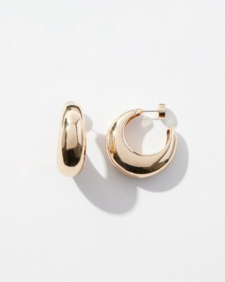 Gold Tone Puffy Hoop Earrings | Chico's