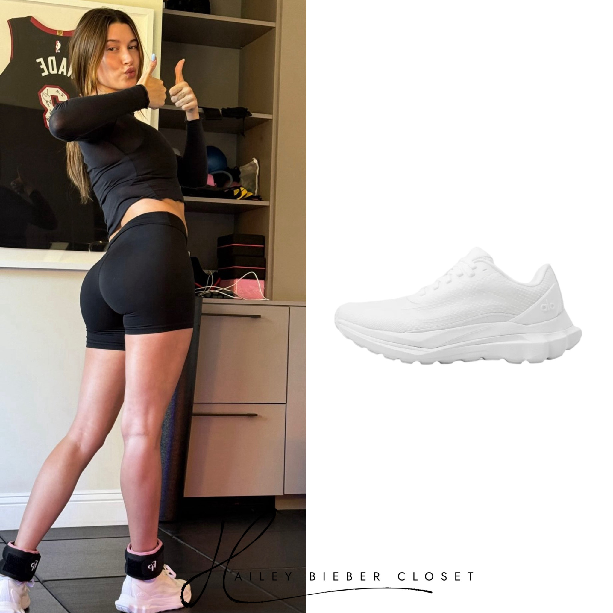 #HaileyBieber wears #AloYoga Runner Sneakers ($185.00) and #FormaPilatesLA Ankle Weights.

#HaileyBieberCloset #HaileyBieberStyle #Fashion #StreetStyle #StreetWear #Style 