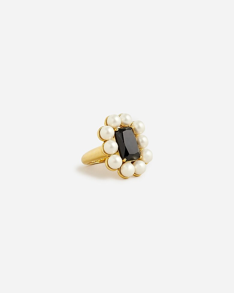 Pearl and crystal cocktail ring | J. Crew US