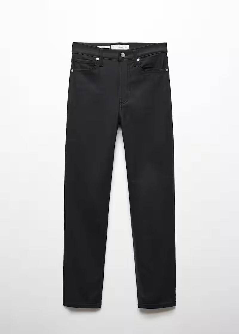 Waxed slim crop jeans -  Women | Mango United Kingdom | MANGO (UK)