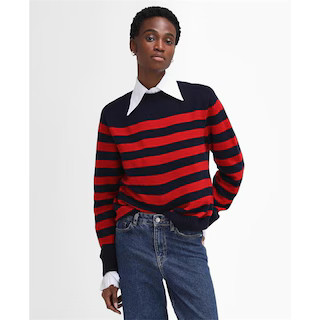 The Edit by Alexa Dominic Striped Crew Neck Jumper | Flannels UK