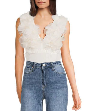 Evolutionary Floral V-Neck Bodysuit | Dillard's | Dillard's