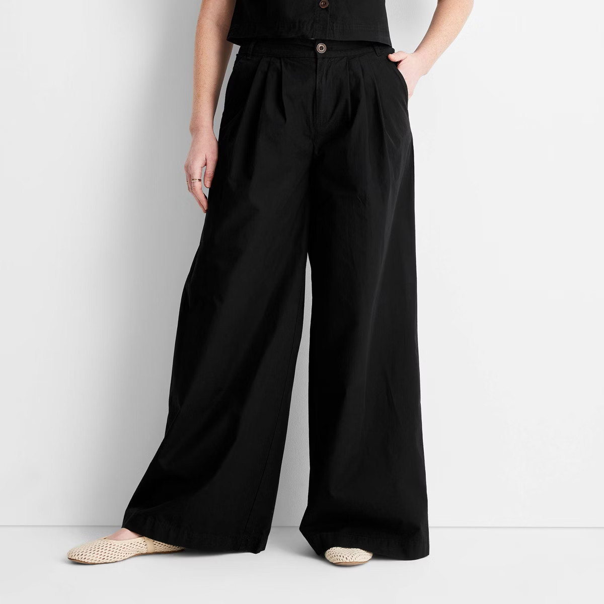 Women's High-Rise Wide Leg Pleated Pants - Future Collective | Target