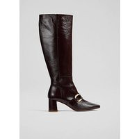 Gigi Burgundy Patent Knee Boots, Burgandy | L.K. Bennett (UK)