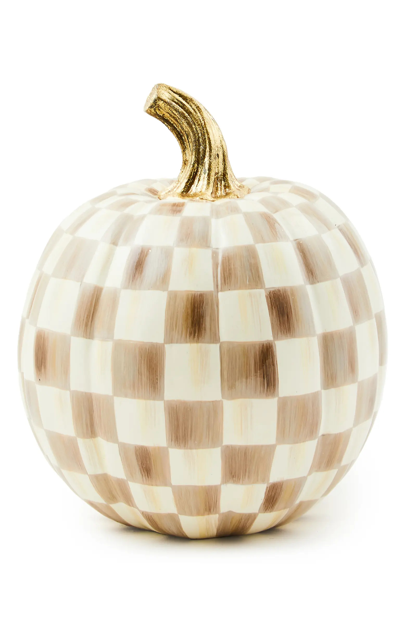 MACKENZIE CHILDS Mocha Check Small Pumpkin | Nordstrom | Nordstrom