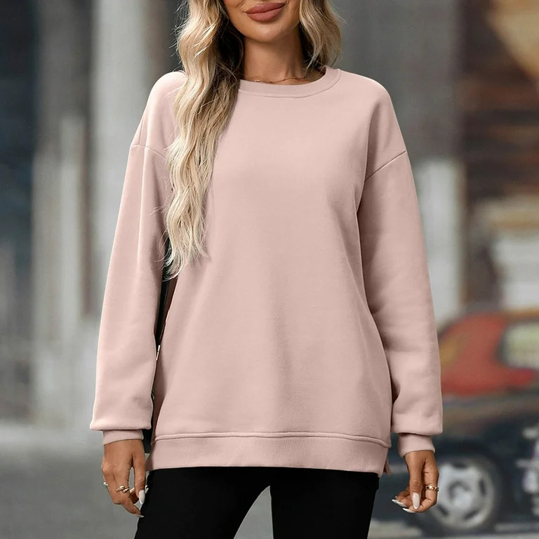 PFRNLF No Boundaries Oversized Sweatshirts for Women Fall Winter Casual Comfy Fleece Long Sleeve ... | Walmart (US)