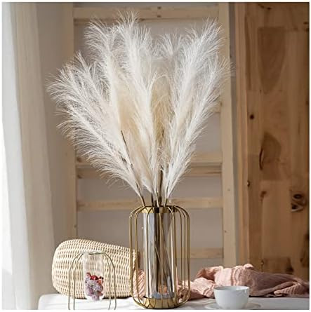 DõThallo Faux Pampas Grass Decor, 31 Inch Artificial Pampass Grass Stem Fluffy, 6pc Pompass Grass Br | Amazon (US)