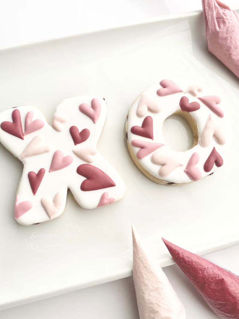 Vegan Valentines Day Sugar Cookies  Xo Cookies  Love - Etsy | Etsy (US)