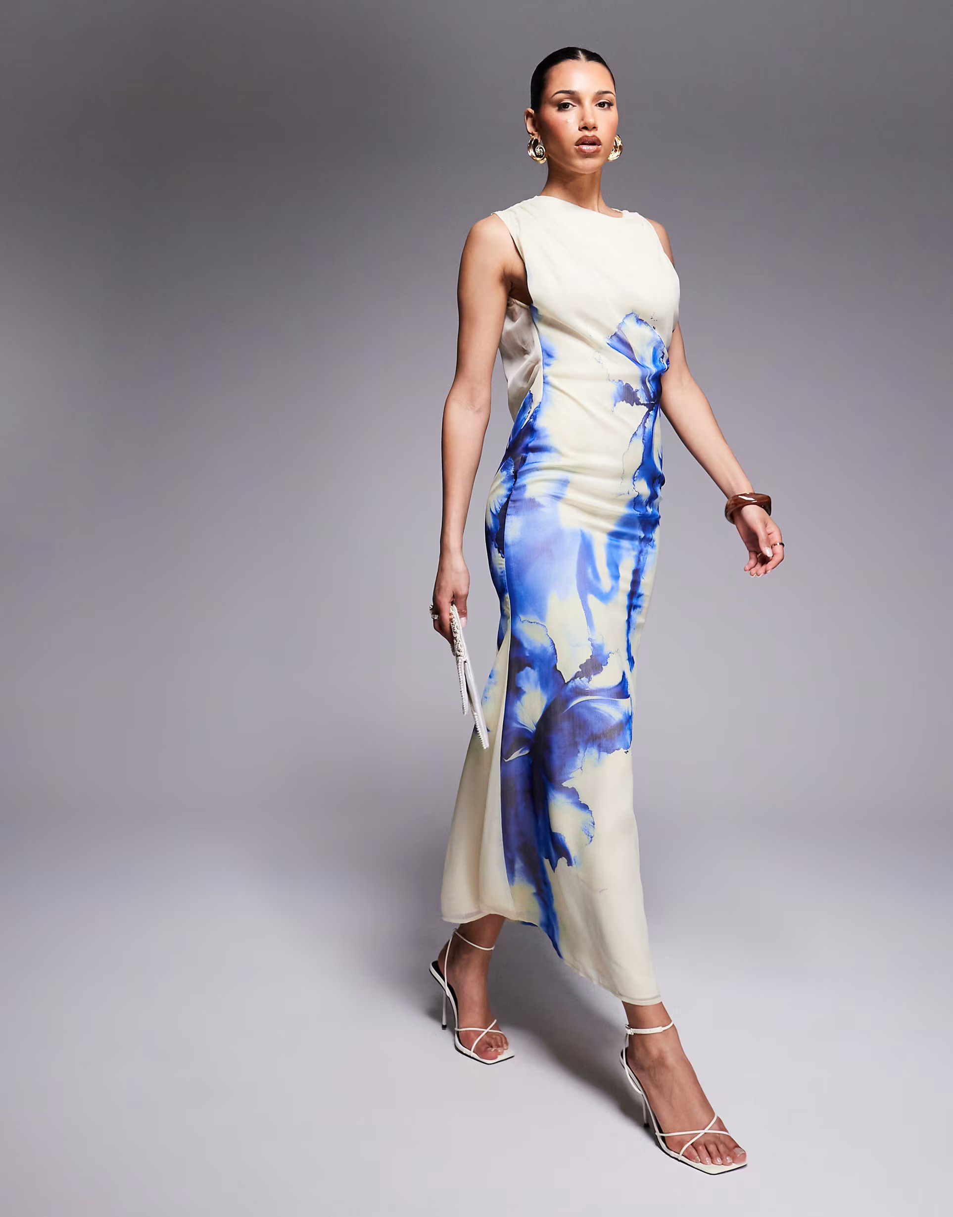 ASOS DESIGN high neck placement floral maxi dress | ASOS (Global)