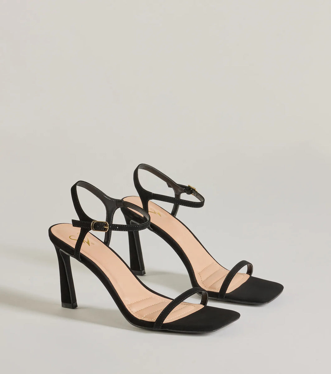 Style Pop Square Toe Nubuck Stiletto Heels | Windsor Stores