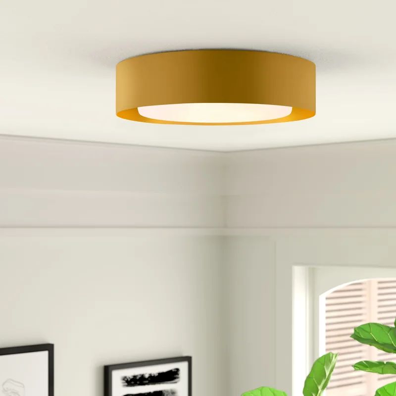 Redas 3 - Light 15.75'' Simple Drum Flush Mount | Wayfair North America