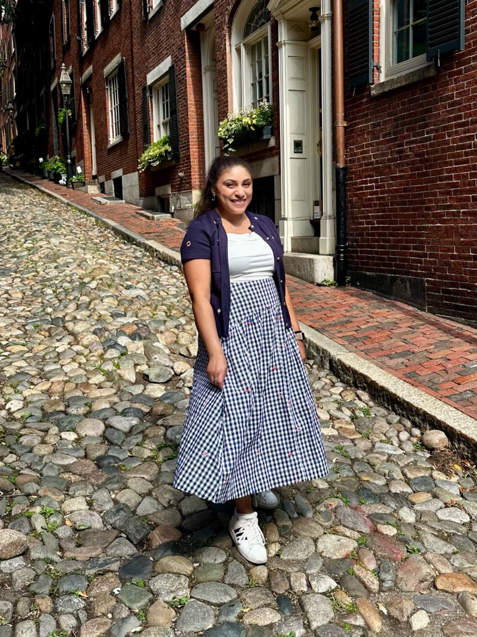 Boston, Nautical, cardigan, tank, skirt, Adidas sneakers ￼

#LTKootd #LTKSeasonal #LTKTravel