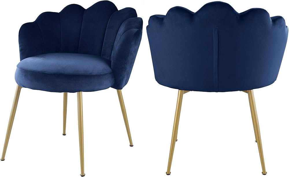 Meridian Furniture Claire Collection Modern | Contemporary Navy Velvet Accent/Dining Chair With S... | Amazon (US)