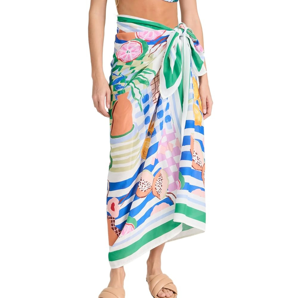 Womens Swimwear Cover Up Skirt 67x45 Summer Beach Long Sarong Swimsuit Floral Pareo Bikini Wrap S... | Amazon (US)