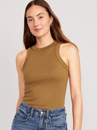 Fitted Rib-Knit Tank Top for Women | Old Navy (US)