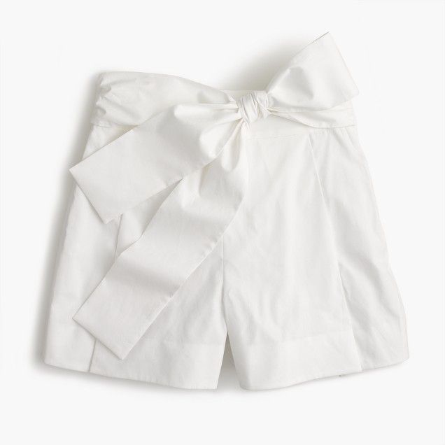 Tie-waist short in cotton poplin | J.Crew US
