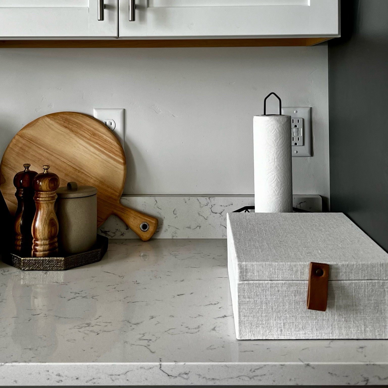 Added this pretty linen box to wrangle things on this counter and it makes such a difference compared to the pile of papers that was there before. (And it’s on sale, so it’s even better.)

#LTKsalealert #LTKhome #LTKfindsunder50