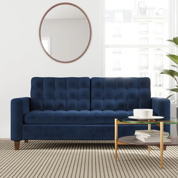 Milton 76" Velvet Square Arm Sofa | Wayfair North America