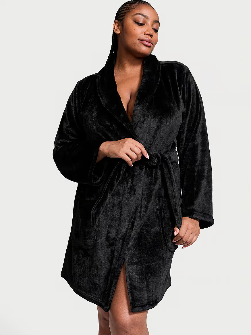 Buy Cozy Plush Robe, Black - Order Robes online - Victoria's Secret US | Victoria's Secret (US / CA )