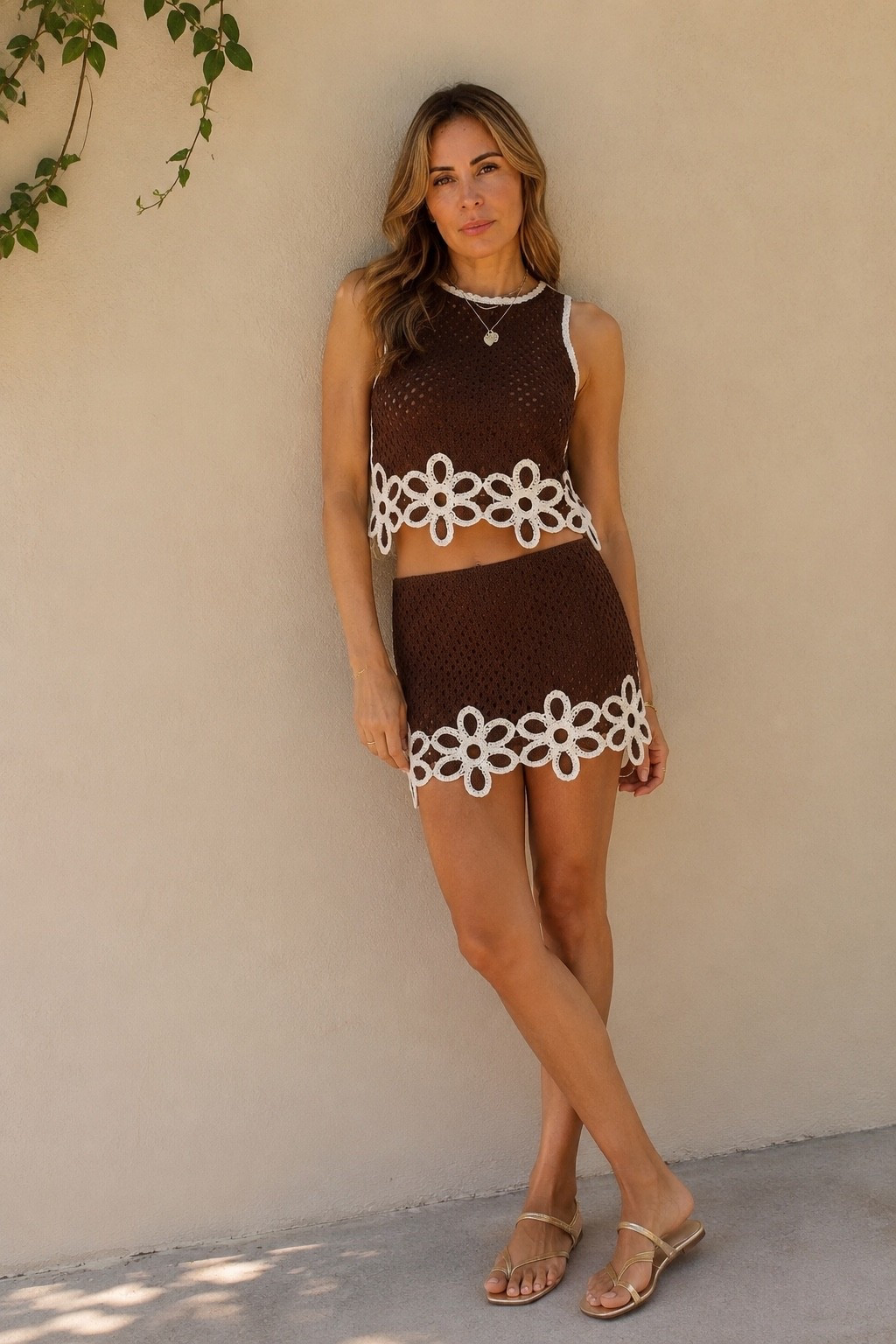Chocolate crochet + golden sandals = the perfect summer set 🤎✨ #LTKStyle #SummerLook #NeutralStyle #ClassyStyle #EffortlessChic
