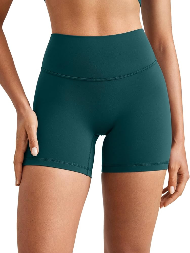 Womens High Waist No Front Seam Scrunch Butt Biker Shorts 5 Inches V-Back Scrunch Booty Gym Worko... | Amazon (US)