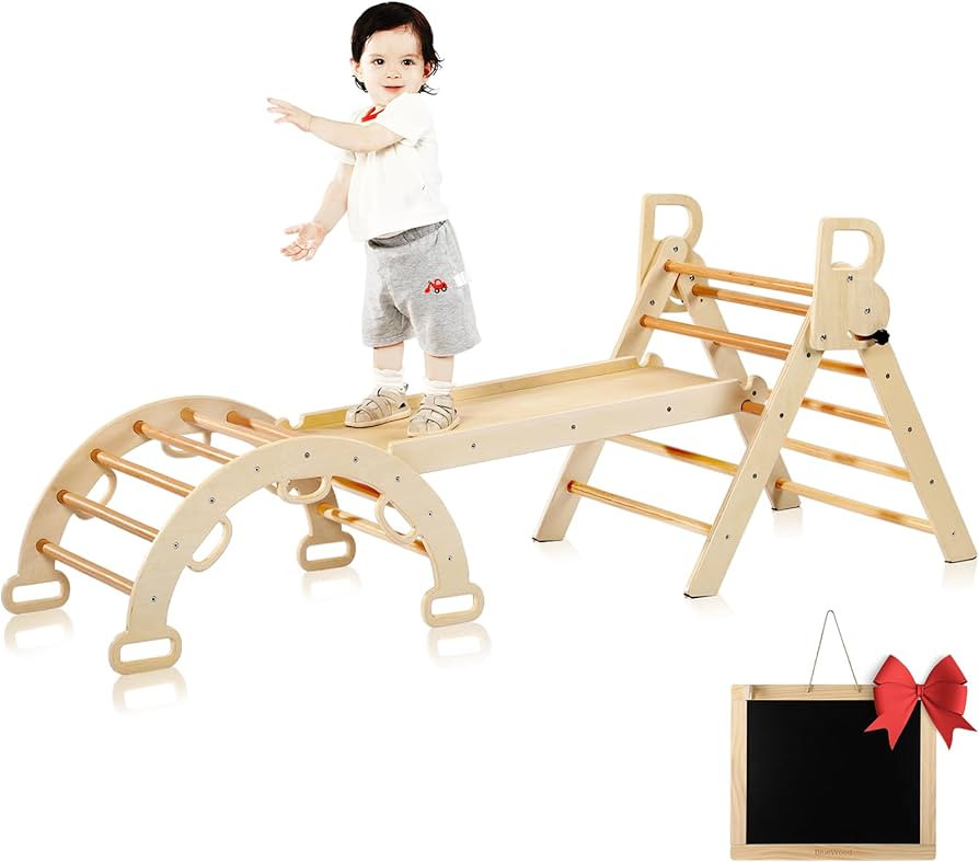 BlueWood Pikler Triangle Set for Baby Climbing Toy Indoor Playground for Kid | Montessori Learning T | Amazon (US)
