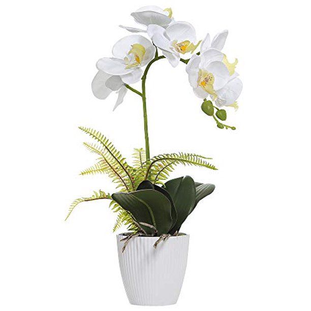 Omygarden Artificial Orchid Flowers with White Pot, Phalaenopsis, Fake Plastic Orchid Flowers, De... | Walmart (US)