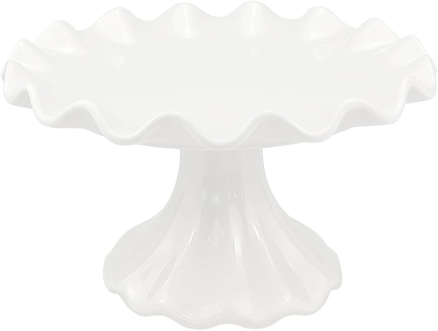 White Ceramic Cake Stand\uff0cKitchen D\u00e9cor Cake Pedestal Stand Dessert Display Tray Wedding... | Amazon (US)