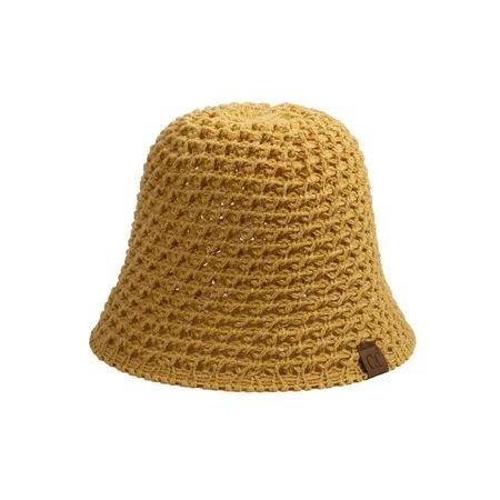 C.C Women s Chunky Open Weave Crochet Cloche Bucket Hat Honey Mustard | Walmart (US)