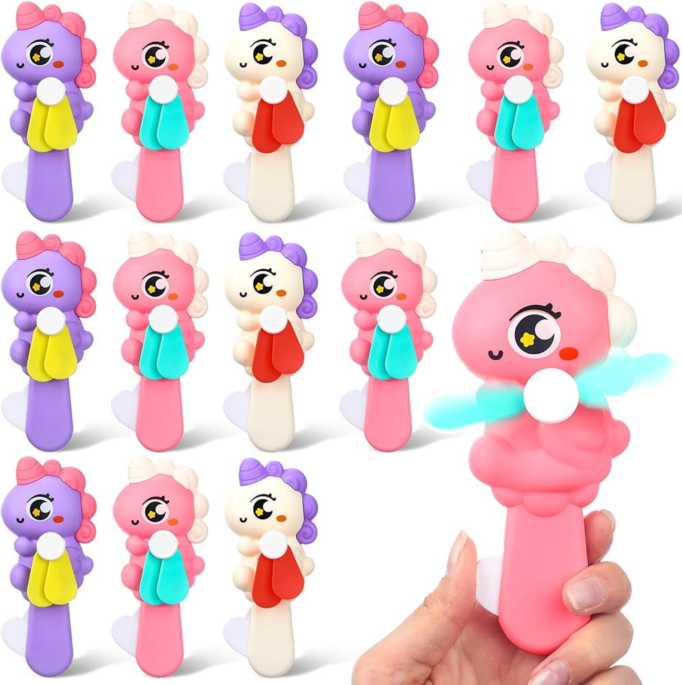 20 Pcs Mini Handheld Portable Fan Bulk Summer Party Favors for Kids Cute Manual Press Small Toys ... | Amazon (US)