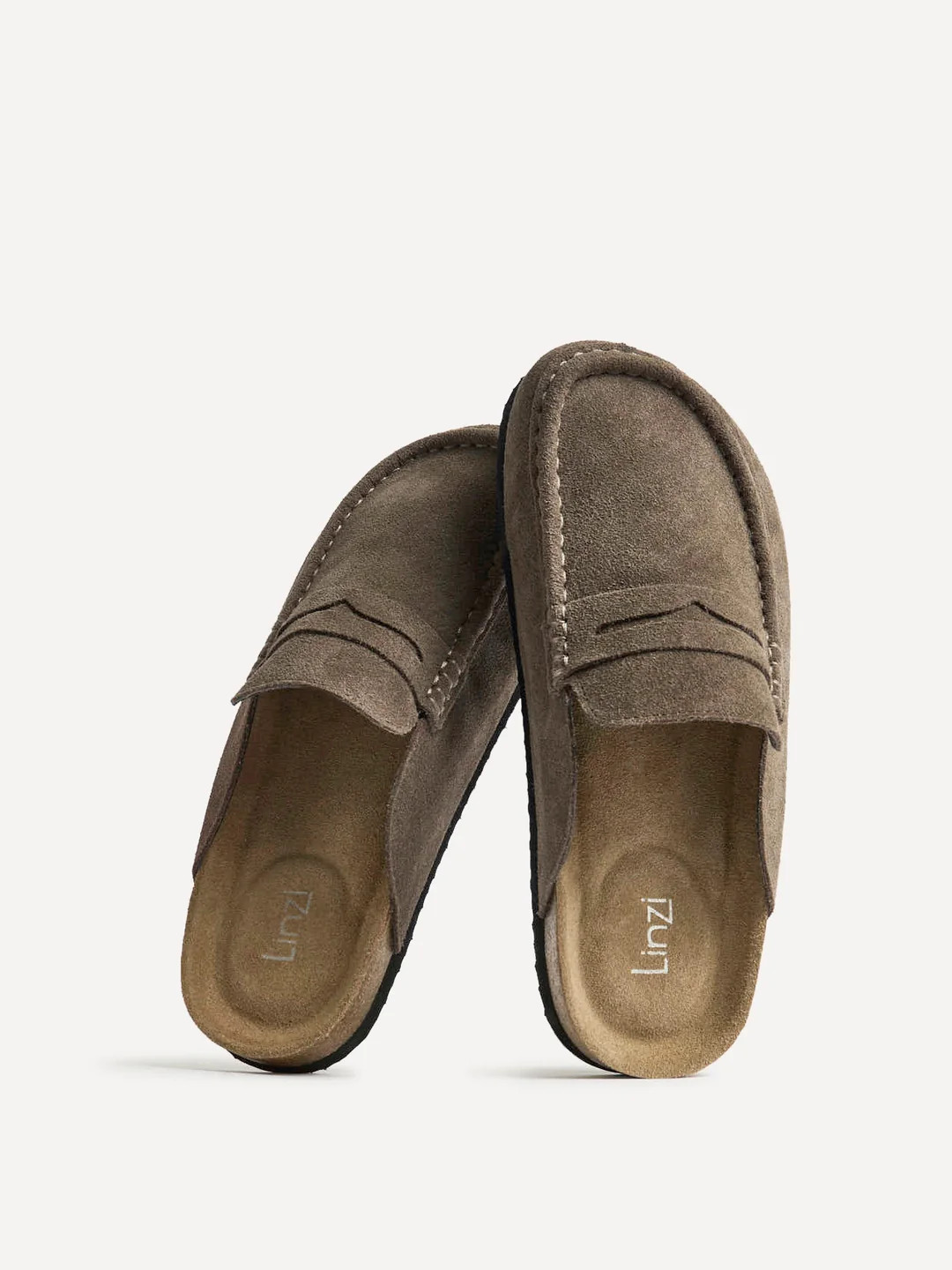 Poet Mocha Real Suede Leather Mule Loafers | Linzi Shoes