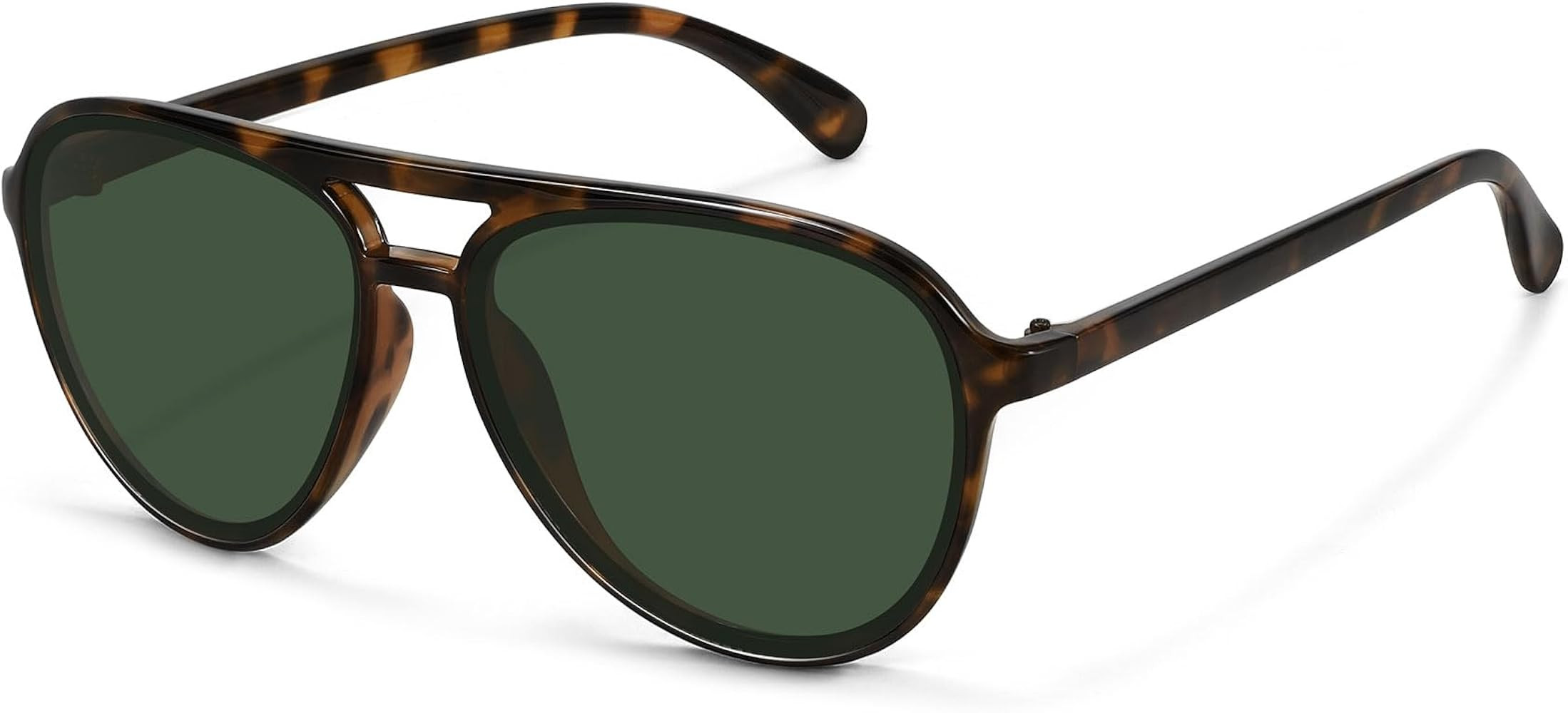 Retro Aviator Sunglasses Women Men Classic Trendy Vintage Double Bridge Aviators Sun Glasses UV P... | Amazon (US)