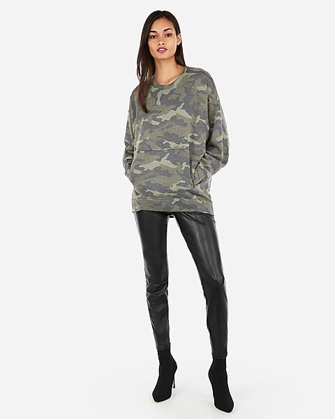 oversized camo sweatshirt | Express
