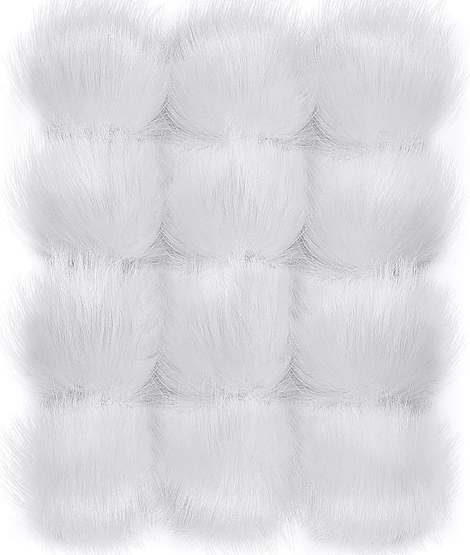 14 Pieces Tatuo Faux Fur Pom Pom Ball DIY Fur Pom Poms for Hats Pom Poms Keychain Charms Knitting... | Amazon (US)