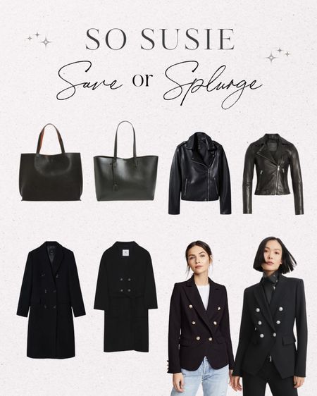 Save or splurge! All black edition 🖤 

#LTKunder100 #LTKstyletip #LTKFind