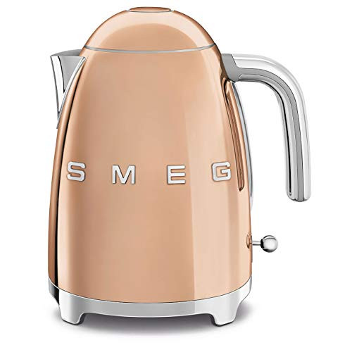 Smeg KLF03RGUS 50's Retro Style Aesthetic Electric Kettle with Embossed Logo, Rose Gold | Amazon (US)